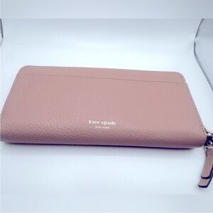 Kate Spade Blush Pink Leather Zip wallet